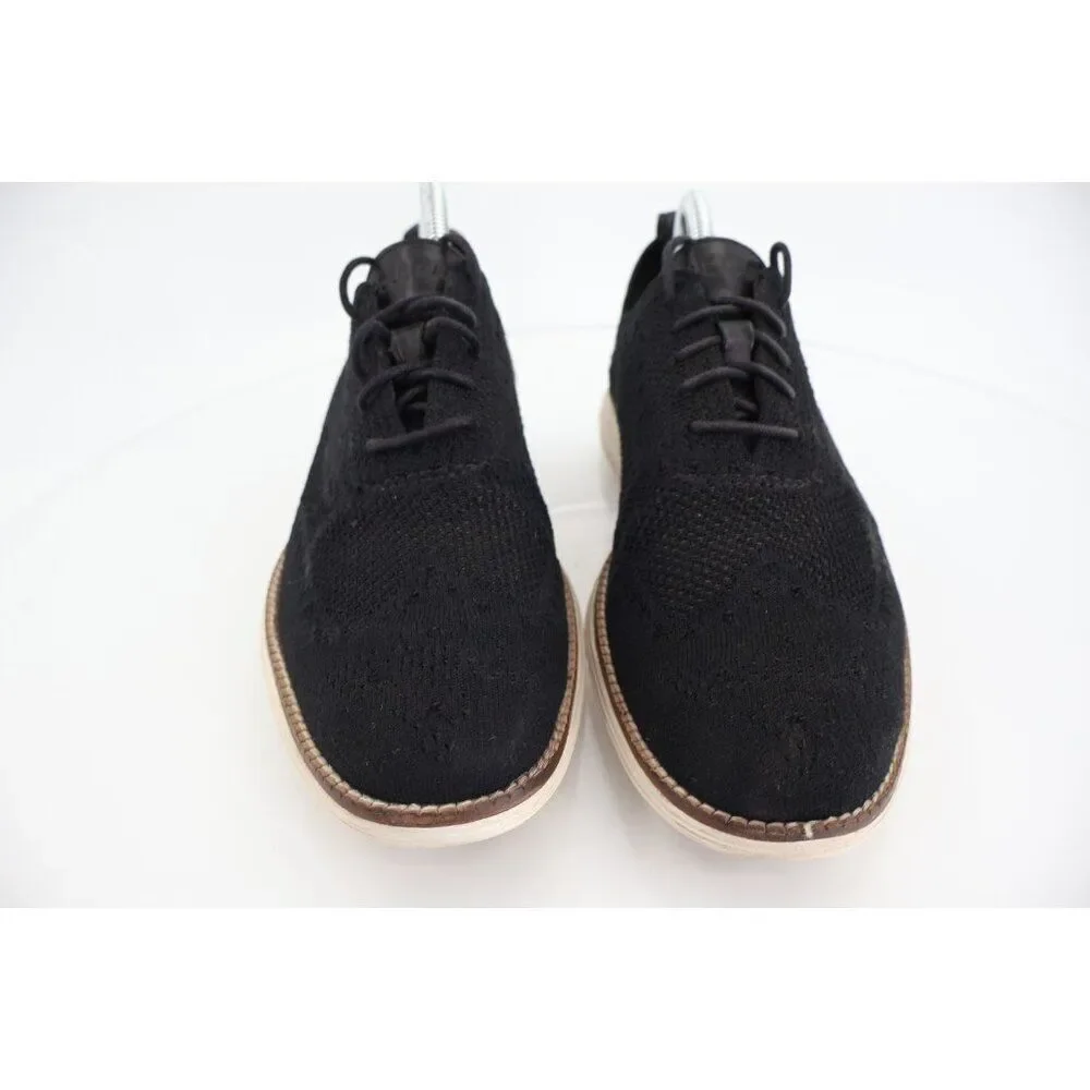 Cole Haan Mens OriginalGrand Knit Oxford Sneaker Size 8 M Black Stitchlite Shoe